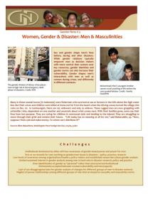 First page of the women, gender and disaster factsheet
