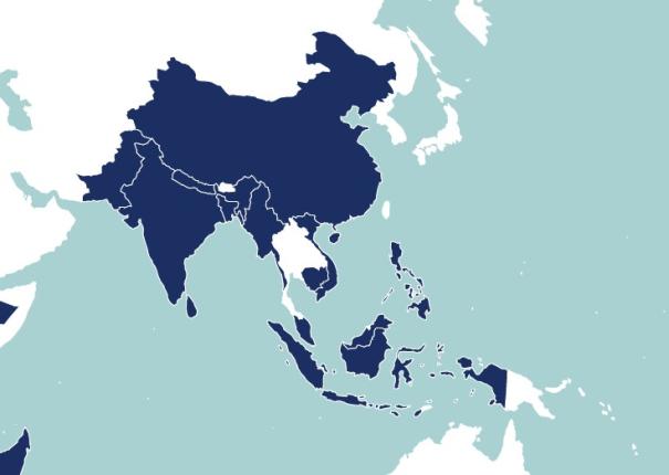 Map showing south Asia