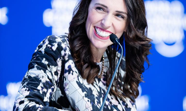 Jacinda Ardern, who has been described as being gender-sensitive leader, at the World Economic Forum. © World Economic Forum/Boris Baldinger