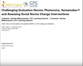 Challenging Evaluation Norms Photovoice, Sensemaker and Assessing Social Norms Change