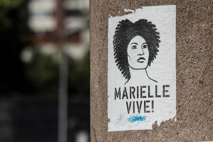A poster of Brazilian politician, feminist, and human rights activist, Marielle Franco, who was Murdered in Rio de Janeiro in 2018. ©Matheus Obst/Shutterstock