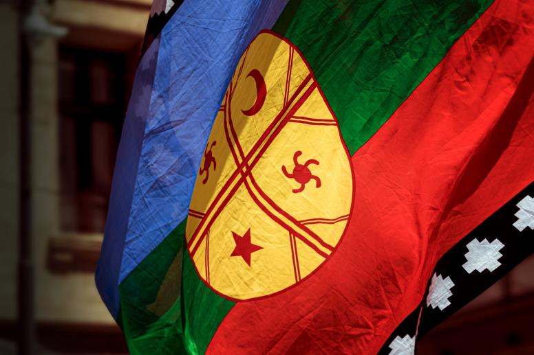 A Mapuche flag flies in Argentina, 2019 ©Belen Lupano/Shutterstock/1812236284