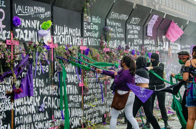 Thousands of women protest in the streets for safety and better living conditions in Mexico on International Women's Day in Mexico City, Mexico. © clicksdemexico / Shutterstock ID: 1933279691